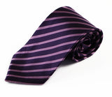 Mens Purple Elegant Striped Patterned 8cm Neck Tie