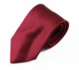 Mens Plain Dark Red Elegant Striped Patterned 8cm Neck Tie