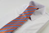 Mens Light Blue & Orange Striped Elegant Patterned 8cm Neck Tie