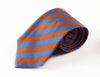 Mens Light Blue & Orange Striped Elegant Patterned 8cm Neck Tie