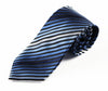 Mens Shades Of Blue Striped Patterned 8cm Neck Tie