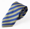 Mens Light Blue & Lemon Striped Elegant Patterned 8cm Neck Tie