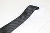 Mens Black Elegant Striped Patterned 8cm Neck Tie