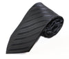 Mens Black Elegant Striped Patterned 8cm Neck Tie