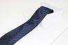 Mens Navy & Black Elegant Striped Patterned 8cm Neck Tie