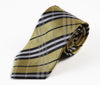 Mens Gold, Brown & Black Plaid Striped Patterned 8cm Neck Tie