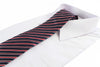 Mens Navy With White, Red & Maroon Striped 8cm Patterned Neck Tie