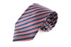 Mens Navy With White, Red & Maroon Striped 8cm Patterned Neck Tie