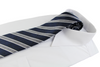 Mens Navy & Grey Diagonal Striped Patterned 8cm Neck Tie