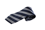 Mens Navy & Grey Diagonal Striped Patterned 8cm Neck Tie