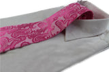 Mens Hot Pink Paisley Patterned Neck Tie