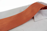 Mens Orange Striped 10cm Classic Neck Tie