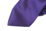 Mens Dark Purple Striped 10cm Classic Neck Tie