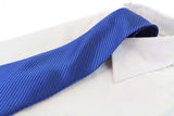 Mens Royal Blue Striped 10cm Classic Neck Tie