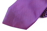 Mens Purple Striped 10cm Classic Neck Tie