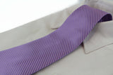 Mens Violet Striped 10cm Classic Neck Tie