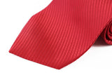 Mens Red Striped 10cm Classic Neck Tie