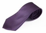 Mens Aubergine Dark Purple & Black Striped 10cm Neck Tie