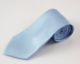 Mens Baby Blue & Silver Striped 10cm Neck Tie