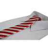 Mens Red & White Thick Striped 5cm Skinny Neck Tie