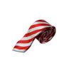 Mens Red & White Thick Striped 5cm Skinny Neck Tie