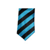 Mens Ocean Blue & Black Thick Striped 5cm Skinny Neck Tie