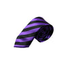Mens Purple & Black Thick Striped 5cm Skinny Neck Tie