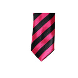 Mens Pink & Black Thick Striped 5cm Skinny Neck Tie