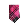 Mens Hot Pink Plaid Striped 5cm Skinny Neck Tie