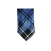 Mens Cornflour Blue & Black Plaid Striped 5cm Skinny Neck Tie