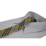 Mens Gold & Black Striped 5cm Skinny Neck Tie