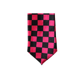 Mens Hot Pink  & Black Checkered 5cm Skinny Neck Tie