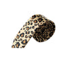 Mens Gold Leopard Print 5cm Skinny Neck Tie