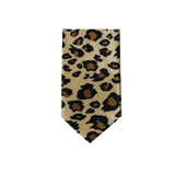 Mens Gold Leopard Print 5cm Skinny Neck Tie