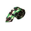 Mens Green & Brown Camo Print 5cm Skinny Neck Tie