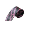 Mens Black With Pink Musical Notes 5cm Skinny Neck Tie