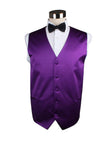 Mens Dark Purple Plain Vest Waistcoat