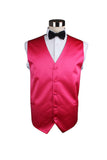 Mens Hot Pink Plain Vest Waistcoat