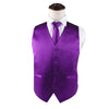 Mens Dark Purple Plain Vest Waistcoat & Matching Neck Tie