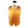 Mens Gold Plain Vest Waistcoat & Matching Neck Tie