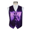 Mens Dark Purple Sequin Patterned Vest Waistcoat