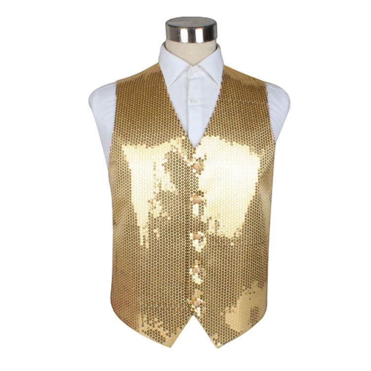 Mens Gold Sequin Patterned Vest Waistcoat – Tie Store Australia