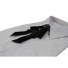 Womens Black Fabric Crystal Pearl Brooch Shirt Collar Bow Tie