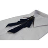 Womens Navy Fabric Crystal Pearl Brooch Shirt Collar Bow Tie