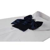 Womens Plain Navy Shirt Collar Bow Tie