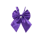 Womens Plain Purple Shirt Collar Bow Tie