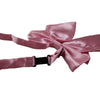 Womens Plain Light Pink Shirt Collar Bow Tie