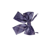 Womens Shades Of Purple Tarten Patterned Shirt Collar Bow Tie