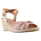 Womens Bellissimo Lou Red Multi Wedge Sandals
