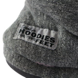 Womens Grosby Hoodies Boots Plush Fluffy Grey Slippers